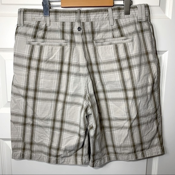 TIMBERLAND preppy neutral plaid cotton bermuda shorts relax fit 4 pockets sz 36 - Picture 7 of 9